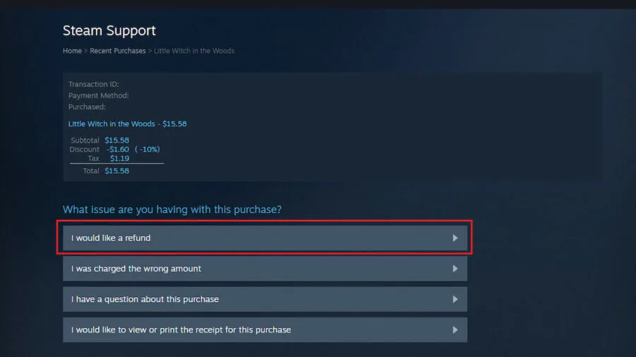 How to refund a game on Steam? 