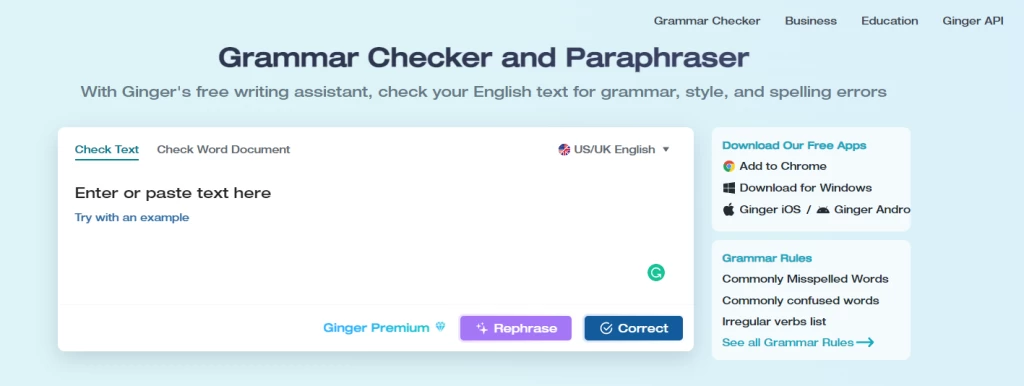 GINGERIT - Software Grammar Check