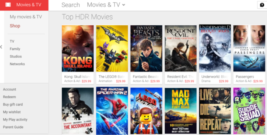 Google Play Movies - Alternatives to 123Movies